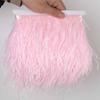 1Meter Red Ostrich Feathers Trim on Tape Ribbon Fringe 8-10cm Fabric Skirt Sewing Trimmings Feather Dress Clothes Decoration