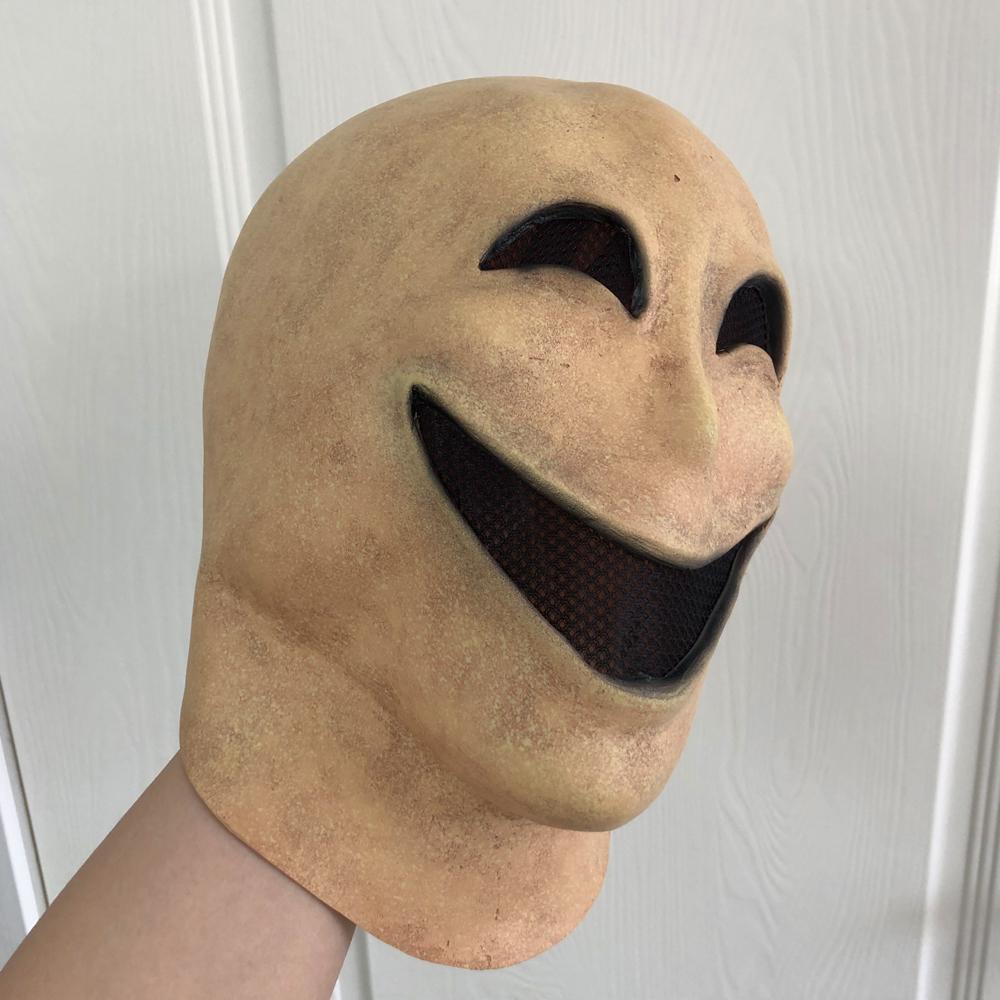 Χαμογέλα Μάσκα Άνθρωπος Χωρίς Πρόσωπο Cosplay Ανατριχιαστικό Εξωγήινο Τέρας Δαίμονας Λάτεξ Κράνος Αποκριάτικο Καρναβάλι Πάρτι Στολή Αξεσουάρ