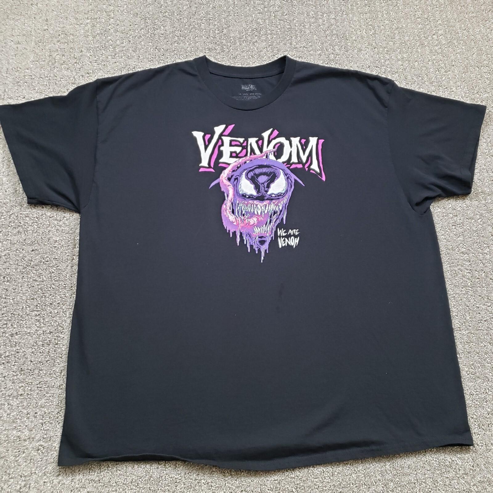 MARVEL Venom Shirt Mens 3XL Black Slobber Graphic Spiderman Superhero Villian Unisex T-Shirt XXXXL