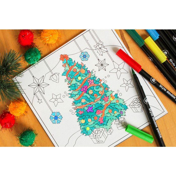 Carton entoilé à colorier ou à peindre Sapin 20 cm