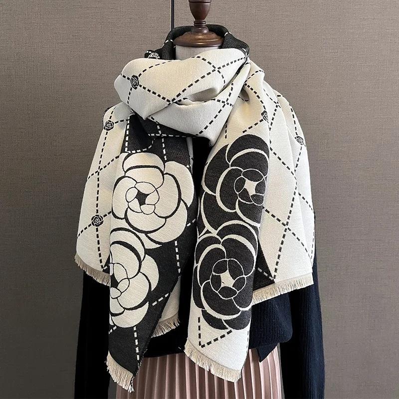 Nový Zimný Hrejivý Kašmírový Šál Dámsky Šál Pashmina Hrubý Šál Deka Bufanda Cestovný Šál Dámsky Vzorovaný Šál