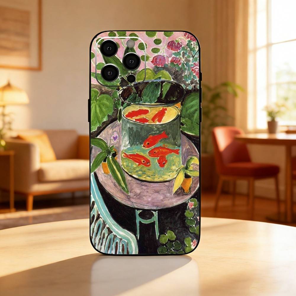 Henri Matisse Art Painting Phone Case For iPhone17,16,15,14,13,12 Plus,Max Soft Silicone Black Cover