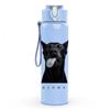 1PC Black Dog German Shepherd 750ml Color Plastic Sports Water Bottle Leakproof Flip Straw Lid Suitable for Sports Office Home Use
