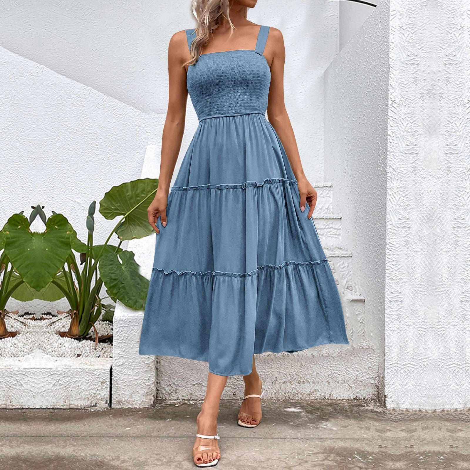 

Женские модные свободные плиссированные пэчворк без рукавов однотонные повседневные платья M