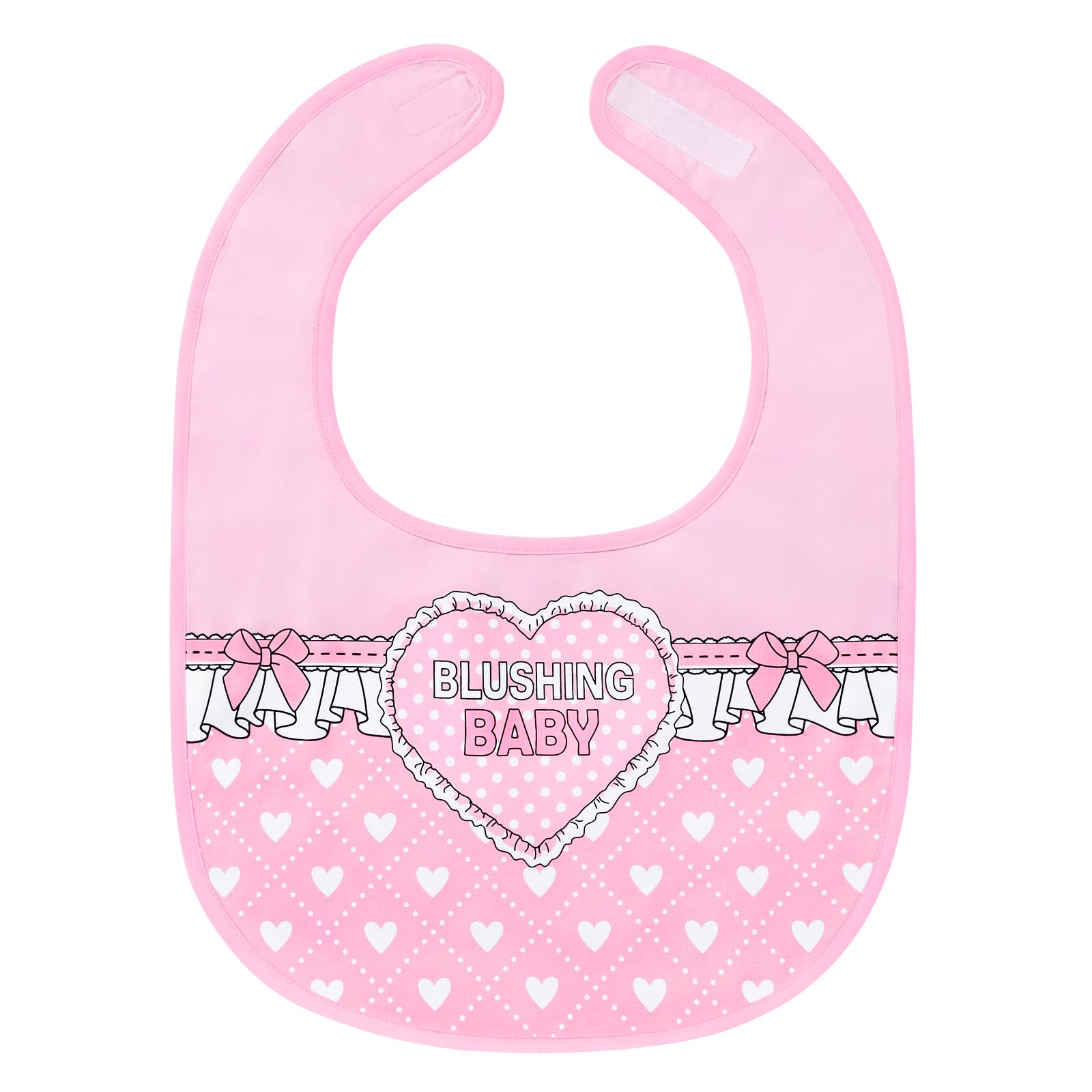 

[LittleForBig] Adult Apron Bib, Cute Bib [Cotton + Waterproof Sheet] Heart Print, Adjustable Bib for Adults