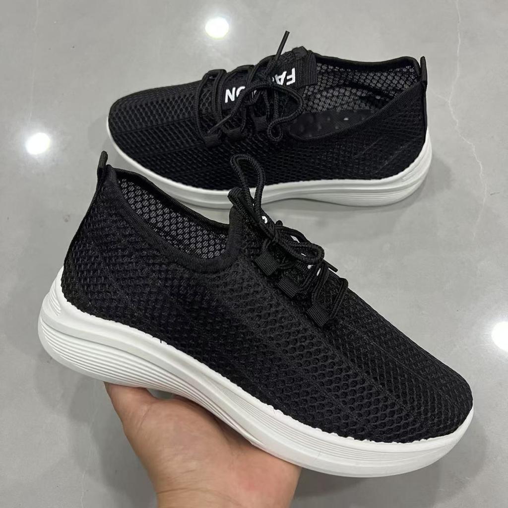 Sommer Mesh atmungsaktive Sneaker modische flachbodige Sommer Mesh Schuhe leichte und bequeme Damenschuhe weichsohlige Laufschuhe