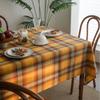 Rectangular Dust-Proof Tablecloth Color Woven Yellow Checkered Thanksgiving Tablecloth Household Decoration Tablecloth