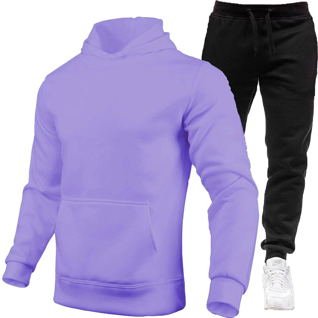 2025 Men's Trendy Hooded Pullover Set: Thick Loose Fit for Autumn/Winter Running