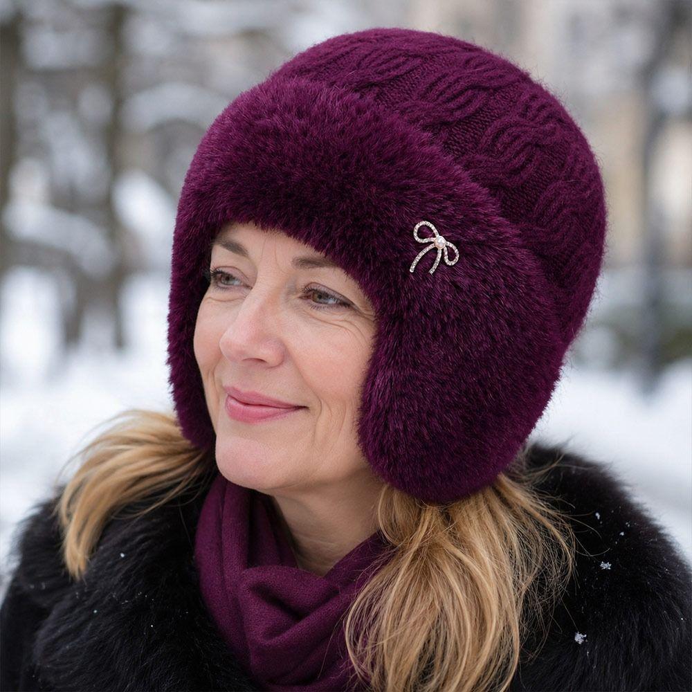 Thickened Winter Hat Warm Beret Hat Casual Knitted Hat for Women
