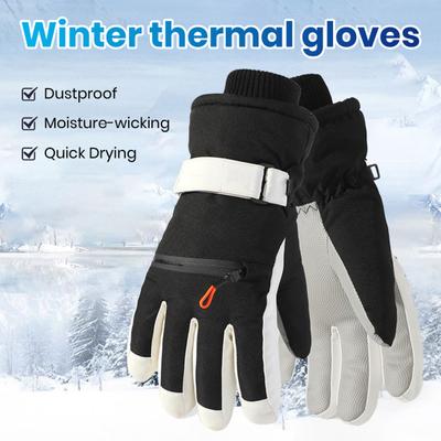 Yousheng Thermal Ski Gloves Men And Women Windproof Winter Cycling Gloves with Non-Slip Palm Waterproof Full Finger Touch Screen Gloves for Hiking