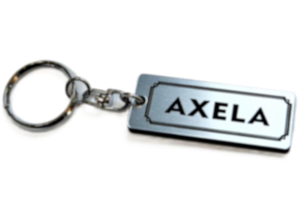Mazda Axela Double Ring Acrylic Original Keychain for BMW BK BL5 Hybrid and Late Custom Parts A-536-2 Silver/Black (Early Models) -