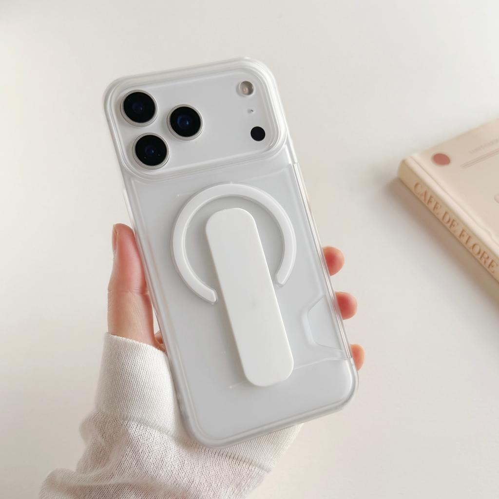 Card Holder Slot Bracket Matte Clear Phone Case For For Iphone 17 16 1 14 13 Pro Max For Magnetic Shockproof Cover