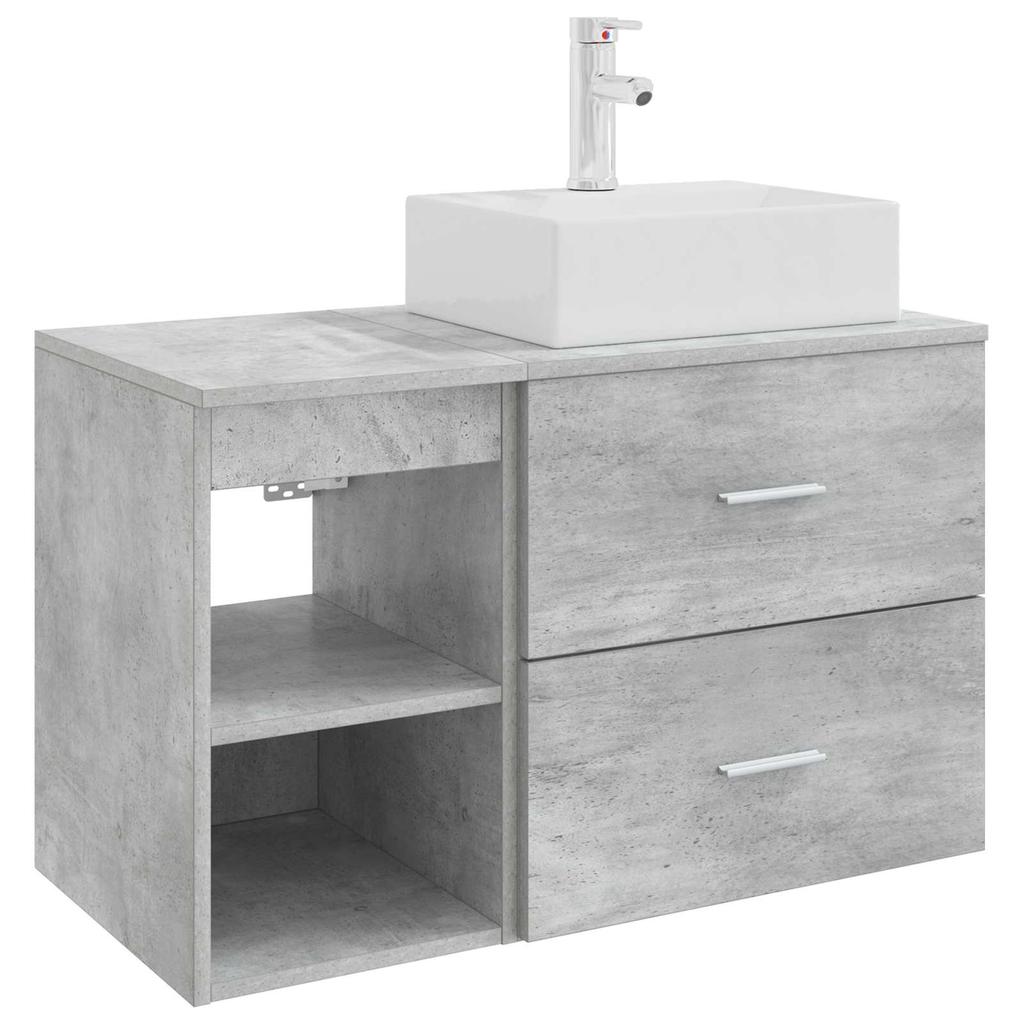 Bathroom Furniture Set 2 Pcs Concrete Grey Particleboard