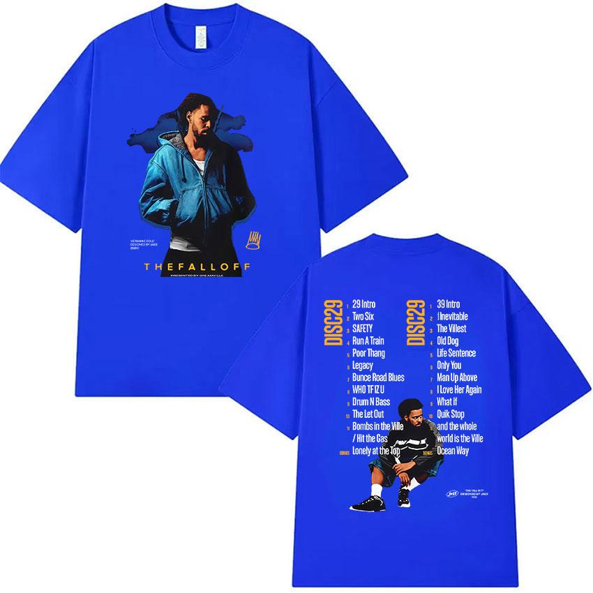 J Cole The Fall Off New Album 2026 Merch T Shirt Unisex's Vintage Oversized Cotton T-shirts Unisex Hip Hop Gothic Clothing T-shirt