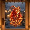 Reusable Window Ornaments Chinese New Year Sticker, 2027 Goat Static Clings, Office Holiday Stickers Lunar Xmas Decor for Home Shop Decoration