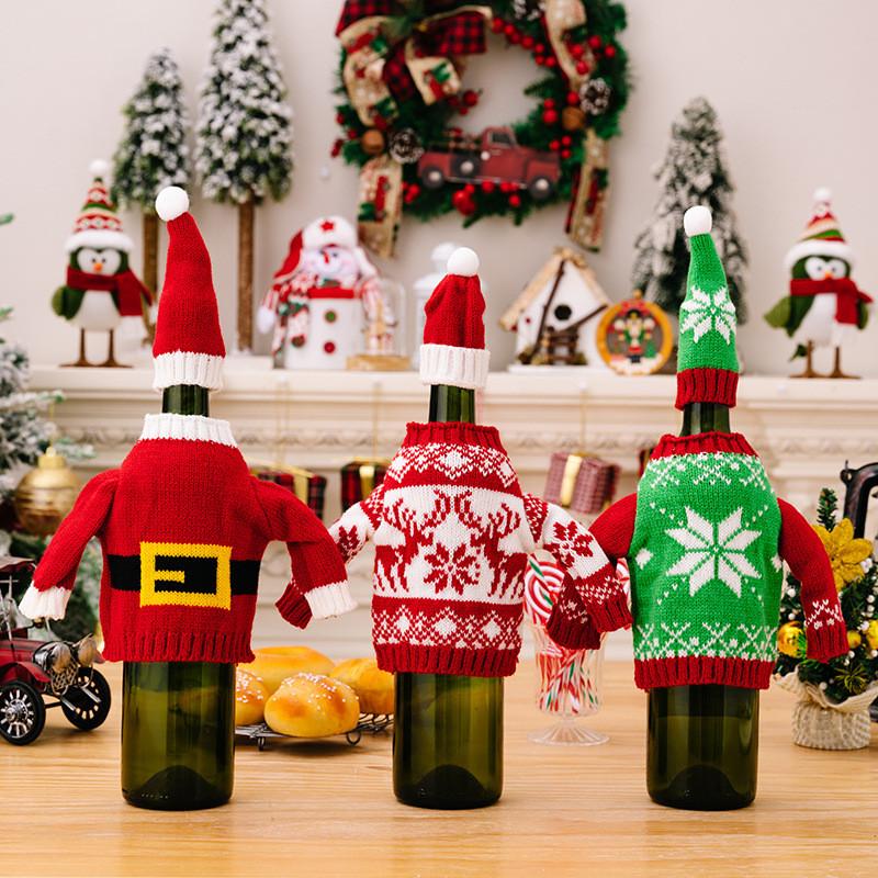 Charming Knitted Wine Bottle Sweater Outfit For Holiday Decor With Elegant Designs