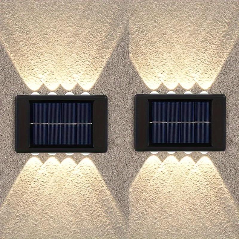 1/2 stk Solar Up Down Lights Utendørs Vanntett, Modern Nordic Sconce Belyser Utenfor Sollyssensor Lampe