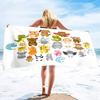 Schattig Cartoon Dierenprint Microvezel Strandlaken, Groot Badlaken Sneldrogend Absorberend Zandvrij Handdoek voor Badkamer, Reizen, Sport
