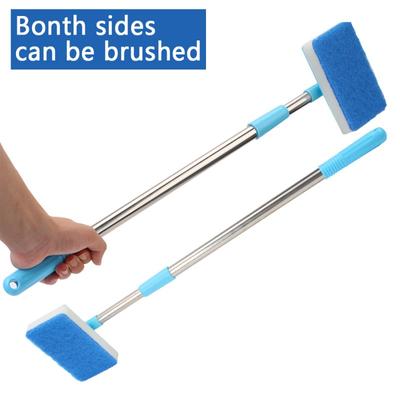 Super Long Handle 180° Adjustable Cleaner Scrubber Aquarium Fish Tank Glass Window Algae Double-Sided Sponge Cleaning Brush