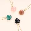 Collier Coeur d'Amour Quartz Rose Amour Épanouissement Pierre de Pouvoir pour Femmes [Coai]