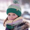 Children's Knitted Three Piece Set for Winter Cold Protection, Thickened Skiing, Nordic Style Wool Blend