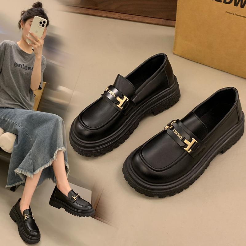 2025 new Mary Jane platform British small leather shoes loafers women's casual fashion versatile soft-soled single shoes