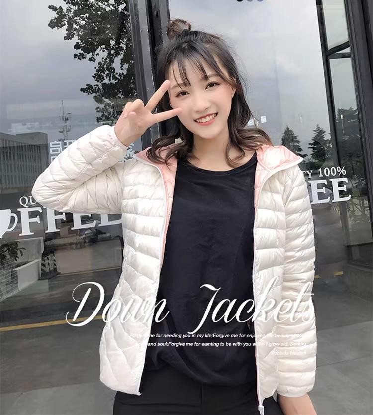 2024 Lightweight Reversible Hooded Down Jacket for Women - Plus Size