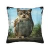 Cat Owl Funny Pillow Case  Graphic Pillow Cover Retro Trendy Cushion Cover For Office Car Home Decor