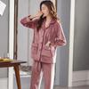 Pajamas Ladies Autumn And Winter Long Sleeves Thickened Island Fleece Warm Coral Fleece Loungewear Flannel Spring And Autumn Set