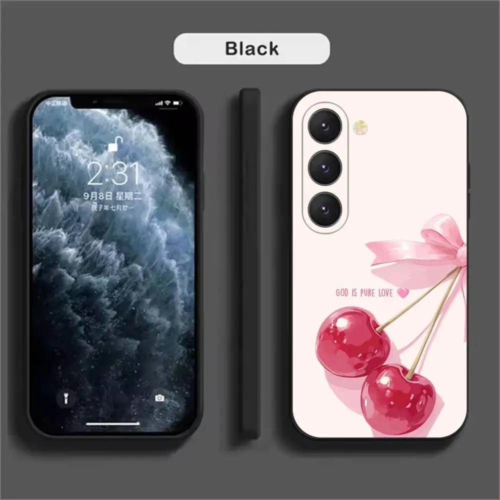 Süße Frucht Rosa Kirschen Handyhülle Für Samsung Galaxy A52 A42 A32 A22 A12 A02S A72 A73 A51 A41 A31 A21S A71 A40 A30S A20S