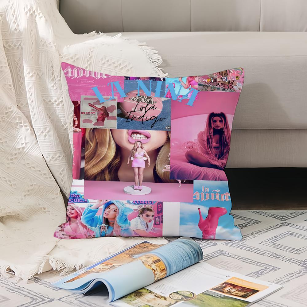 Spanish Singer L-Lolas Indigo Pillow Case Office Cushions Suitable For Sofa Car Bedroom Decorative Cushion Cover