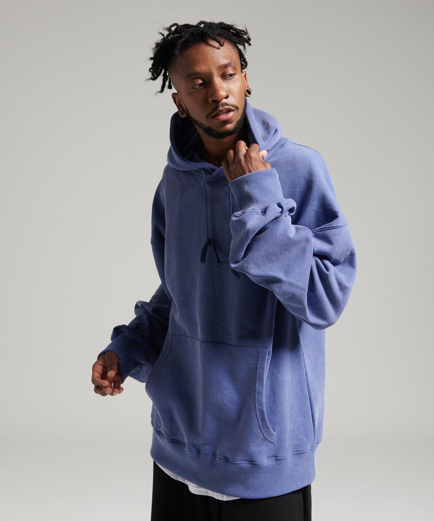 Tener Unisex Pigment Oversized Hoodie Sweatshirt Blue 2