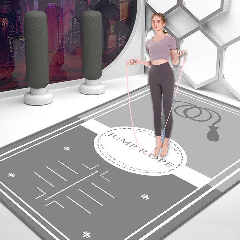 

Амортизирующий коврик для фитнеса и йоги - нескользящий, утолщенный, звуконепроницаемый для прыжков, танцев, стояния на коленях и защиты пола 40x60 cm (upgraded silicone base)