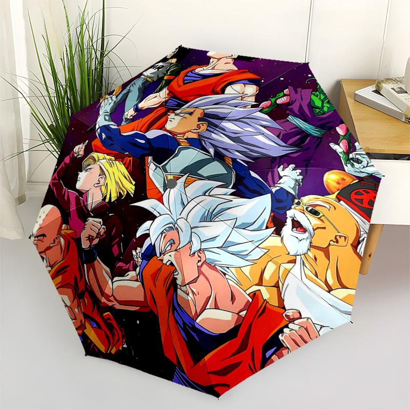 

1pc Dragon Ball Z Goku Vegeta Automatic Opening Folding Umbrella - Outdoor Gear for Fans, Travelers, Daily Use, Gift Idea.C058