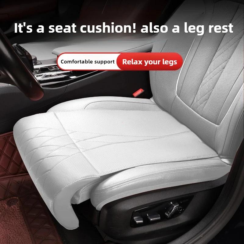 All Season Universal New Car Seat Leg Support Extended Suede Leather Seat Extended Leg Pad for Driver Memory Foam Seat Pad