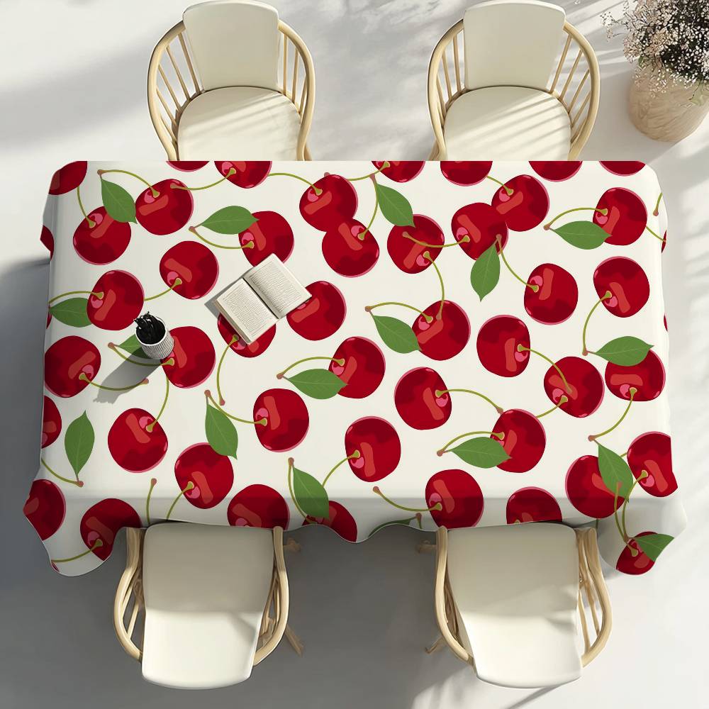 Kirschfrucht Rosa Tischdecke Party Dekoration Esszimmer Zuhause Küche Terrassen Wasserdicht Fleckenabweisend Tischdecke