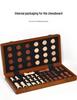 2-in-1 Wooden Folding Magnetic Chess & Checkers Board Game - Portable Tabletop Puzzle Toy