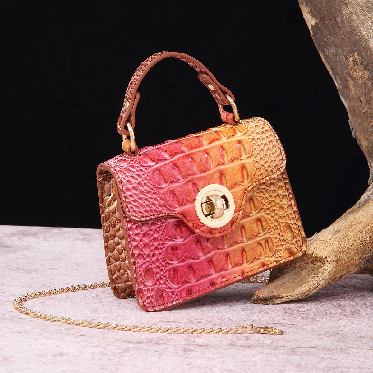 

Portable Crossbody Wallet Mother and Child Vintage Women s Bag Multicolor Brahman Crocodile Pattern