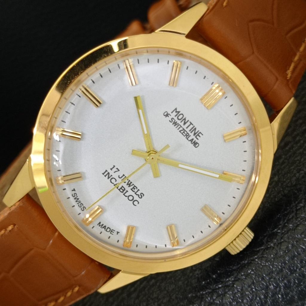 

ВОССТАНОВЛЕННЫЕ ПОЗОЛОЧЕННЫЕ ВИНТАЖНЫЕ ШВЕЙЦАРСКИЕ МУЖСКИЕ ЧАСЫ MONTINE 17J WINDING a285405-12 Montine-a285405-3