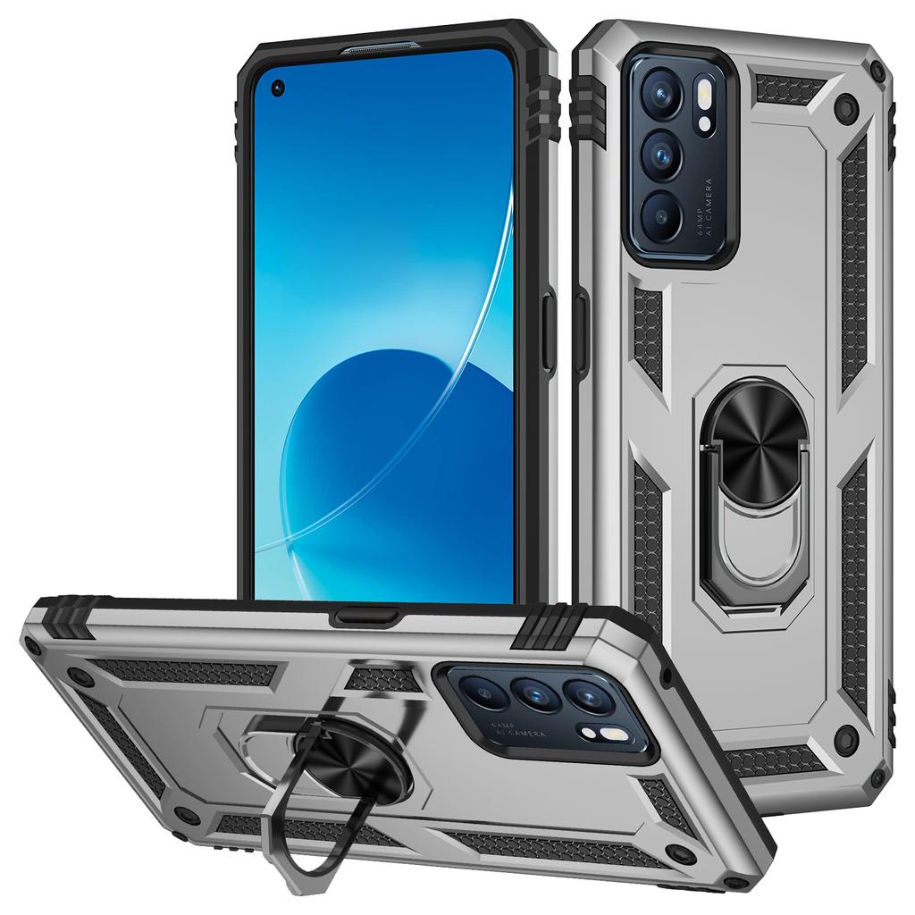 Custodia Magnetica Antiurto per Telefono per Oppo Reno 4 4F 5 2Z 5F 5Z 6 Lite F17 F19 Pro Plus A15 S A9 2020 A95 5G Supporto ad Anello Cover Posteriore