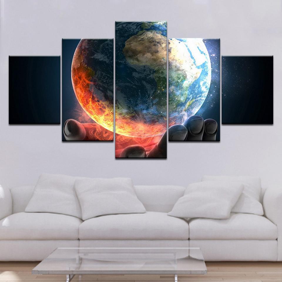 Human Induced Disasters 5 Piece Wallpapers Modern Modular Poster Art Canvas Painting for Living Room Home Decor