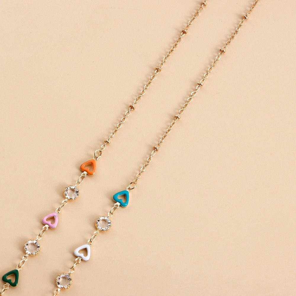 Metal Chain Sunglasses Chains Rhinestone Beads Eyeglass Lanyard Metal Glasses Chain Women Girls