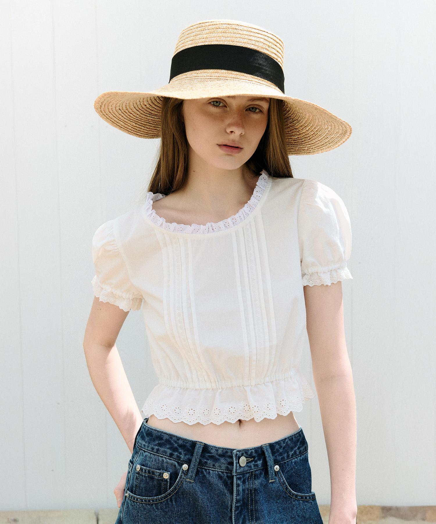 Lora Lora Укороченная кружевная блузка Белая White/Free