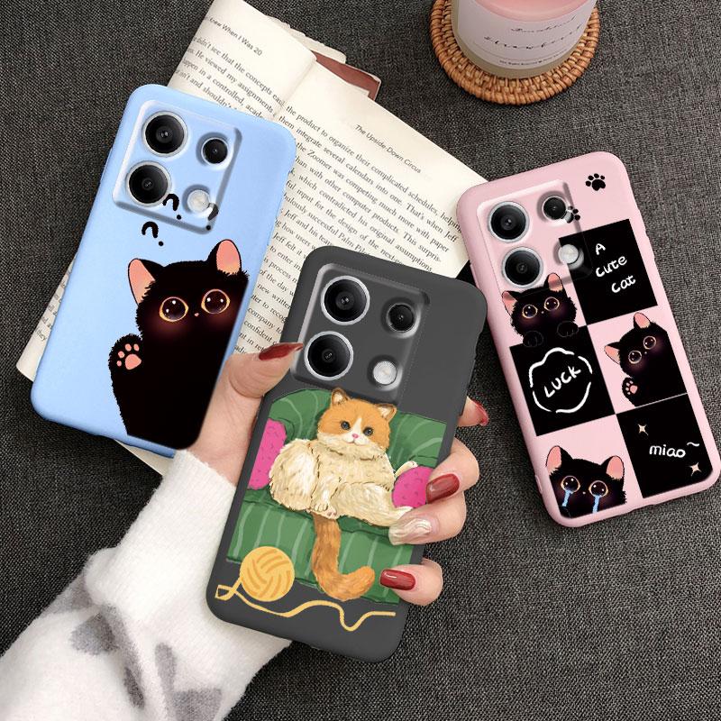 Cartoon Hülle Für Redmi 13C 4G 5G 13R Note 13 Pro Redmi13 Note13R Poco C65 M6 Pro X6 PocoM6 Niedliche Katzen Hülle Weicher Stoßfänger Paar