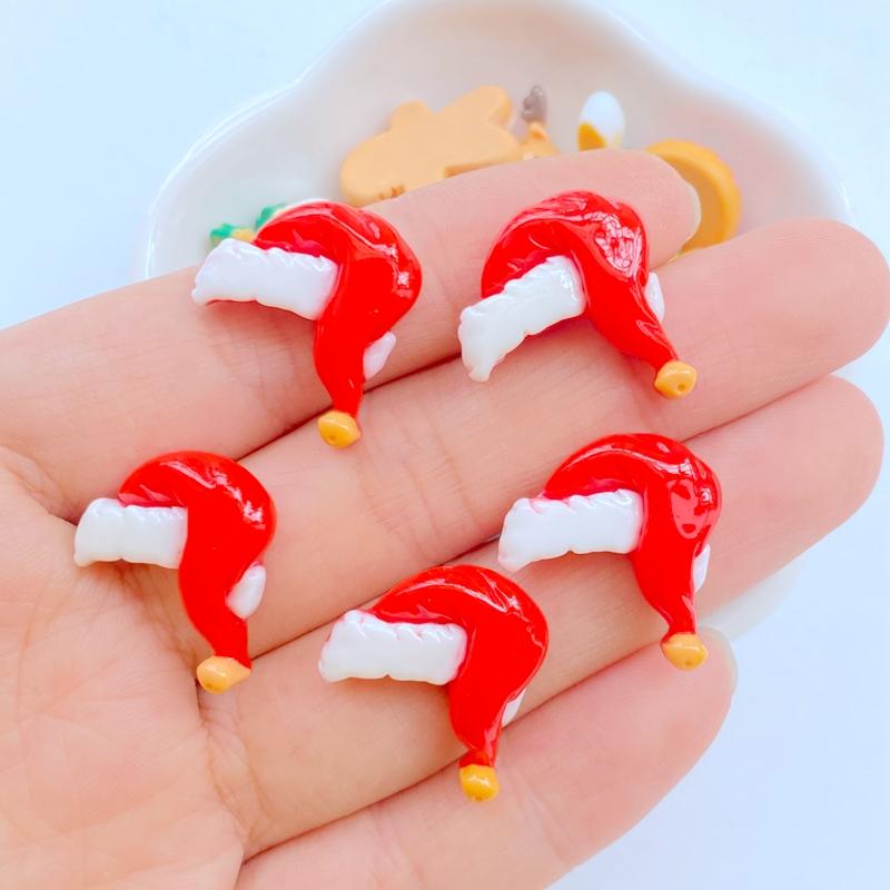 20 Stück Niedlicher Weihnachts-Schneemann, Weihnachtsmann, Lebkuchenmann, Weihnachtsbaum, Flache Rückseite, Harz, Scrapbooking, DIY, Schmuck, Dekoration, Zubehör
