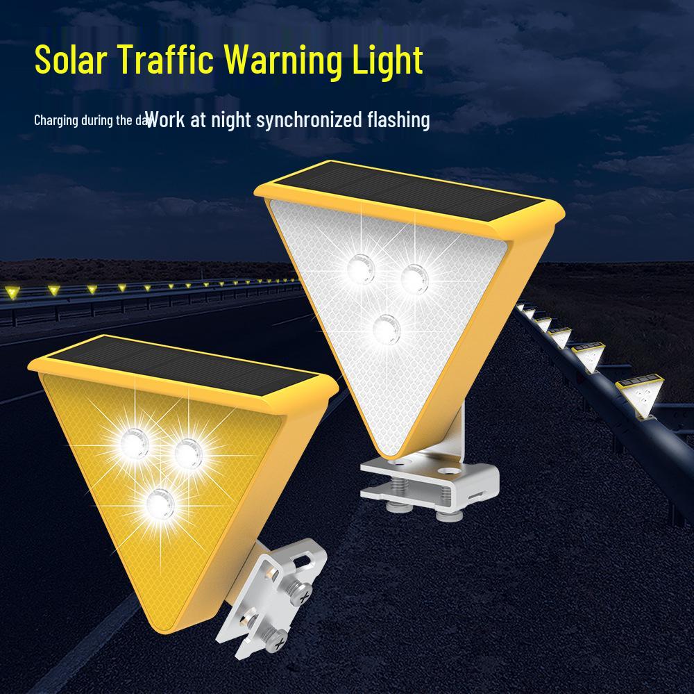 Solar-Powered Red and Blue Traffic Strobe Light for Road Construction and Nighttime Safety