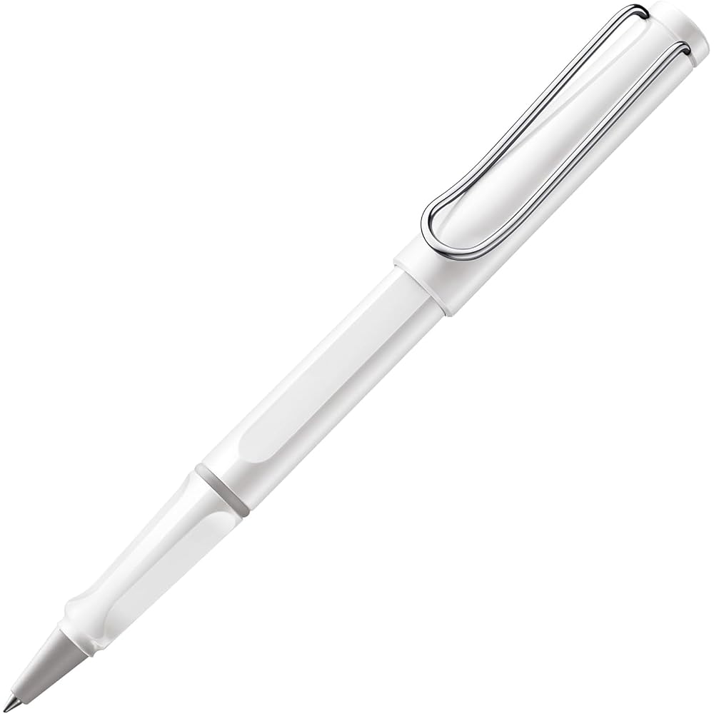 LAMY (Ramy) Safari White Rollerball Pen - Ergonomic Grip Line Width M - Comfortable for Long Writ...
