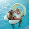 Float Together Baby Seat with Canopy Inflatable Infant Pool Float, Soft Leg Cradles & Headrest Non-Toxic Phthalate-Free PVC