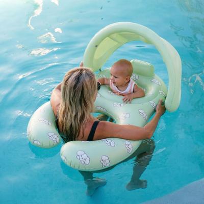 Float Together Baby Seat with Canopy Inflatable Infant Pool Float, Soft Leg Cradles & Headrest Non-Toxic Phthalate-Free PVC