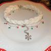 Autumn and winter Christmas zircon snowflake pearl necklace niche fashion temperament neck chain high-end versatile jewelry